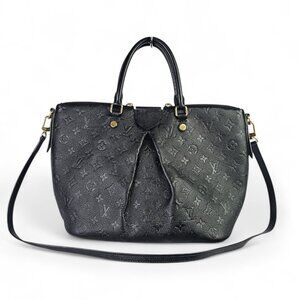 LOUIS VUITTON Empreinte Mazarine MM Black Leather Monogram LV Shoulder 2 Way Bag